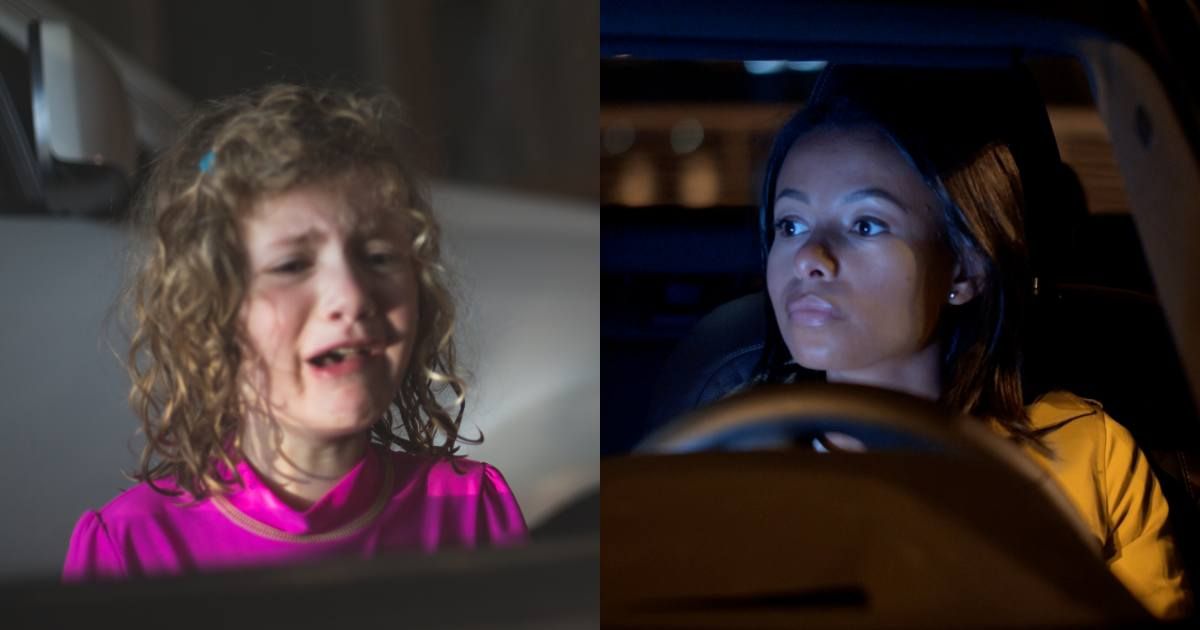 (L) A girl crying in parking lot (R) A woman looking out of her car window (Representative Cover Source: Getty Images | Photo by (L) Annie Otzen; (R) Nimito)