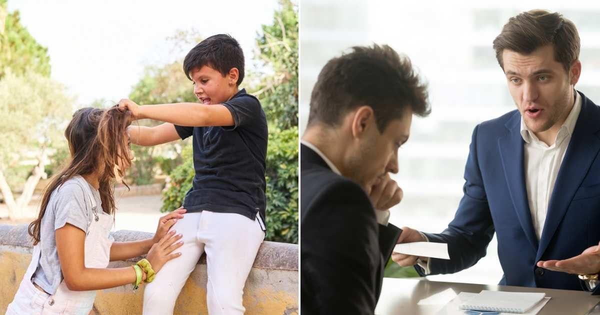 A little girl and a boy fighting (L). Two men arguing (R). (Representative Cover Image Source: Getty Images | Photo by 	Daniel Lozano Gonzalez and fizkes)