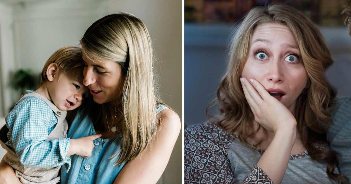 (L) Mom with toddler. (R) Woman shocked. (Representative Cover Image Source: Getty Images | (L) Westend61, (R) Tetra images)