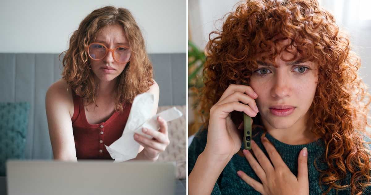 (L) Stressed student checking laptop. (R) Woman shocked talking on phone. (Representative Cover Image Source: Getty Images | (L) Memento Jpeg, (R) Creative images lab)