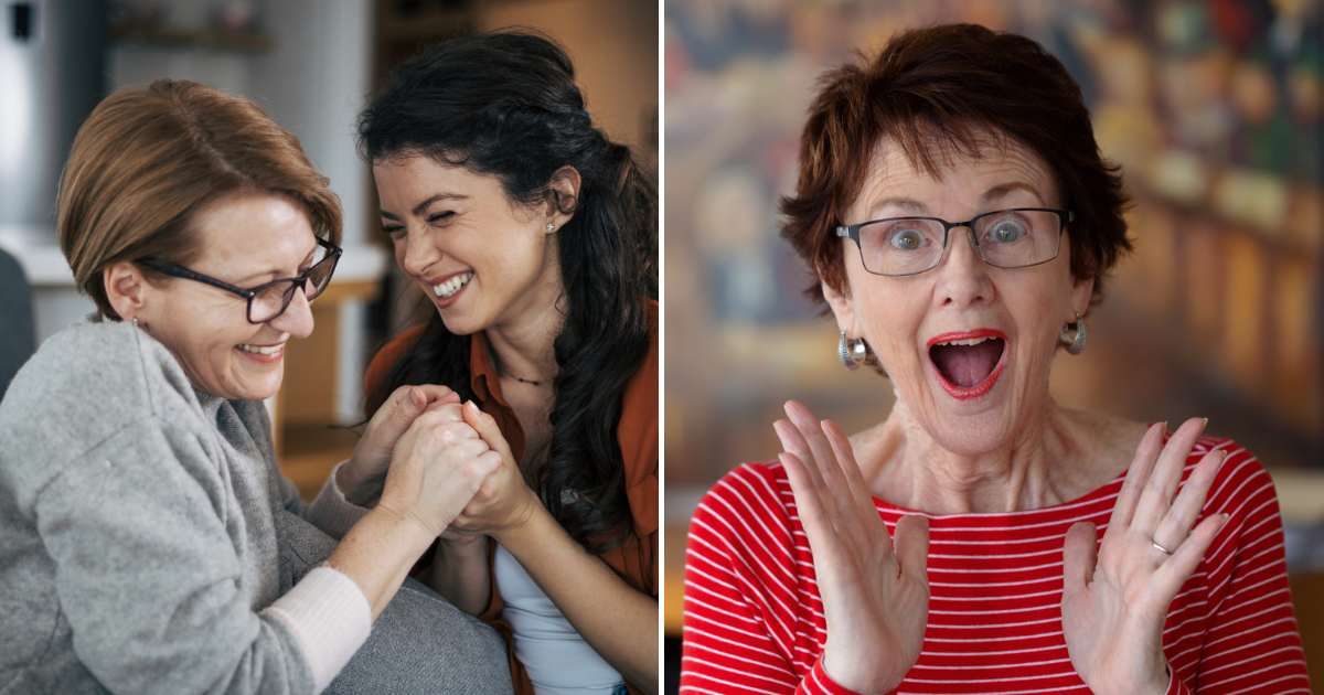 (L) A mother and a daughter smiling together. (R) A middle-aged woman is shocked and happy. (Representative Cover Image Source: Getty Images | L - milorad kravic, R -SteveLuker)