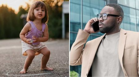 Man saw a 2-year-old running barefoot in the parking lot alone and froze —  where she took him next made him call 911