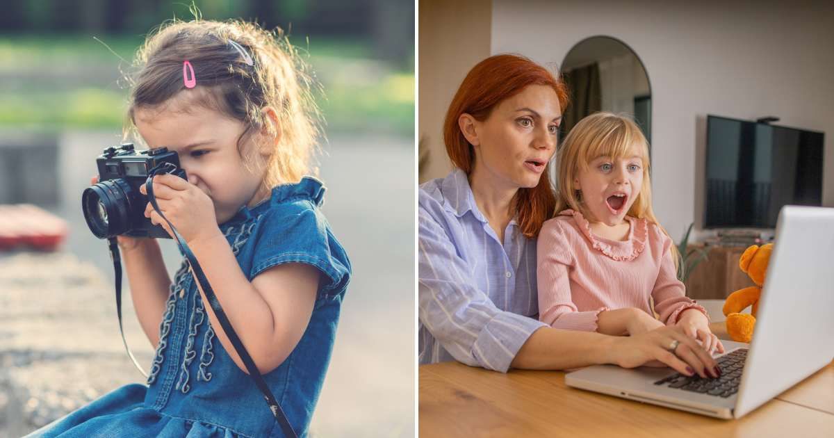 Girl with a camera (L). Woman and child shocked upon watching something ON the laptop (R). (Representative Cover Image Source: Getty Images | Photo by SerbBgd and Rockaa)