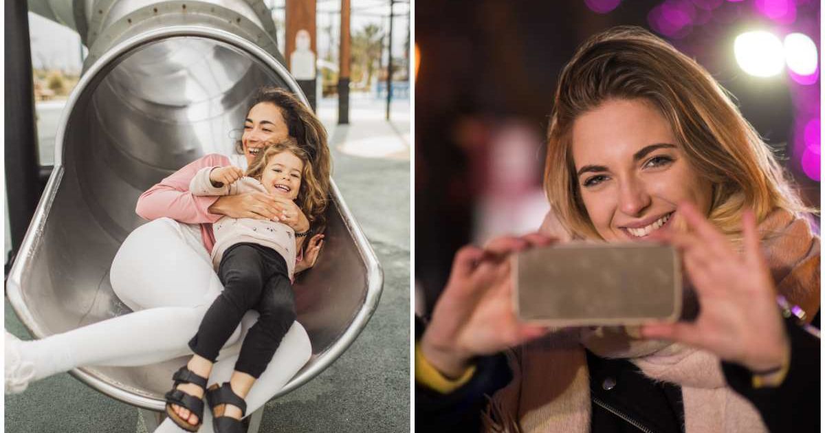 (L ) A mother playing in the slide with her daughter ; (R) A woman capturing a photo (Representative Cover Image Source: Getty Images | Photo by (L) Oleg Breslavtsev ; (R) Martin Novak)