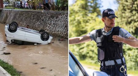 A vehicle forced a car with three teens returning from school into a canal and fled — one clever move by their mom led cops to the suspect