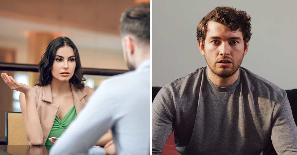 (L) Annoyed woman on date. (R) Stunned man. (Representative Cover Image Source: Getty Images | (L) Zinkevych, (R) Tara Moore)