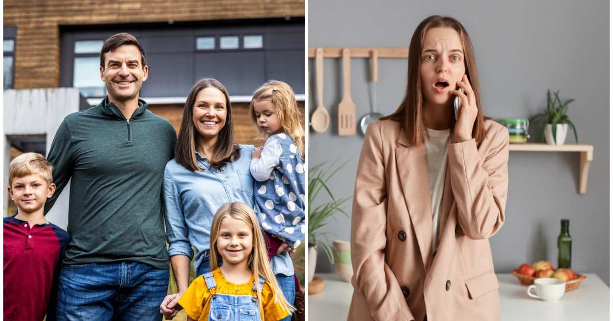 (L )A family posing for a photo ; (R) A woman looks shocked during a phone call (Representative Cover Image Source: Getty Images | Photo by (L) MoMo Productions ; (R) SementsovaLesia)
