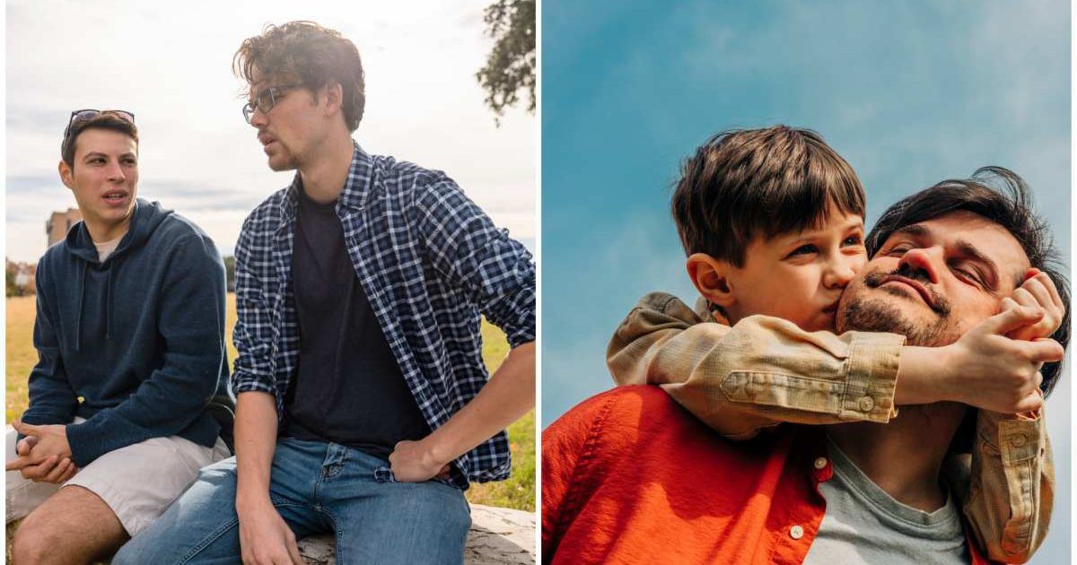 (L ) Two dads talking ; (R) A kid hugging his dad from behind (Representative Cover Image Source: Getty Images | Photo by (L) Alex Potemkin ; (R) Westend61)