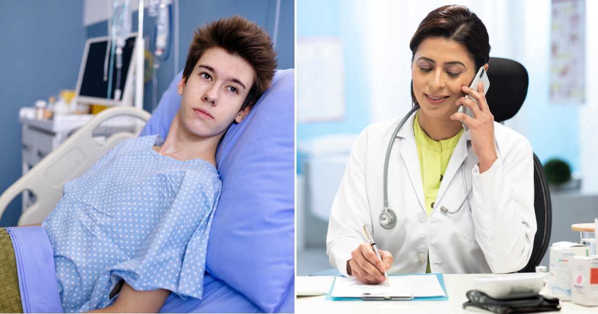 (L) A teenage boy lying on the hospital bed (R) A female doctor talking oon thephone (Representative Cover Source: Getty Images | (L) Anchiy; (R) Deepak Sethi)