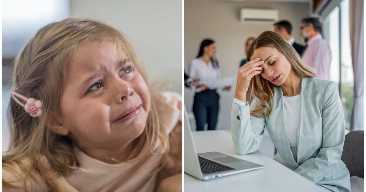 (L ) A little girl crying ; (R) A woman looks embarrassed at the workplace (Representative Cover Image Source: Getty Images | Photo by (L) Zero Creatives ; (R) LordHenriVoton)