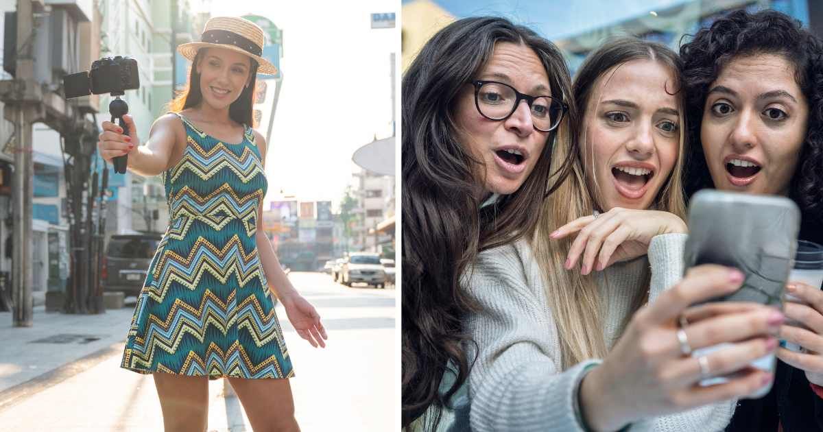 (L) Female vlogger on street. (R) Shocked women. (Representative Cover Image Source: Getty Images | (L) Complexio, (R) Armand Tamboly)