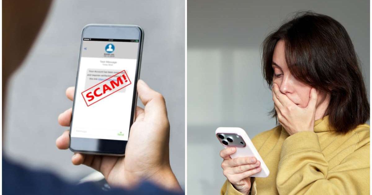 (L ) A person holding a phone with scam alert; (R) A woman looks shocked, reading something on her phone (Representative Cover Image Source: Getty Images | Photo by (L) B4LLS; (R) Ekaterina Demidova)