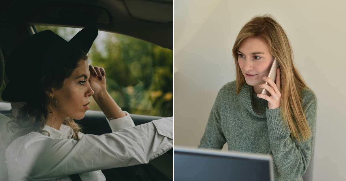 (L) A stressed woman sitting in car (R) A woman speaking over a phone call  (Representative Cover Source: Unsplash | (L) Dekler Ph; (R) Lynn Van den Broeck)