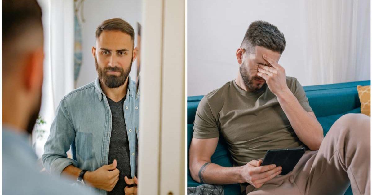 (L ) A person wearing a shirt ; (R) A man crying, looking at picture. (Representative Cover Image Source: Pexels | Photo by (L) Yan Krukau; (R) Alena Darmel)