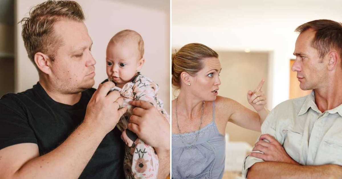  A man holding a baby (L). A couple arguing (R). (Representative Cover Image Source: Getty Images and Pexels | Photo by RDNE Stock project and Laflor)