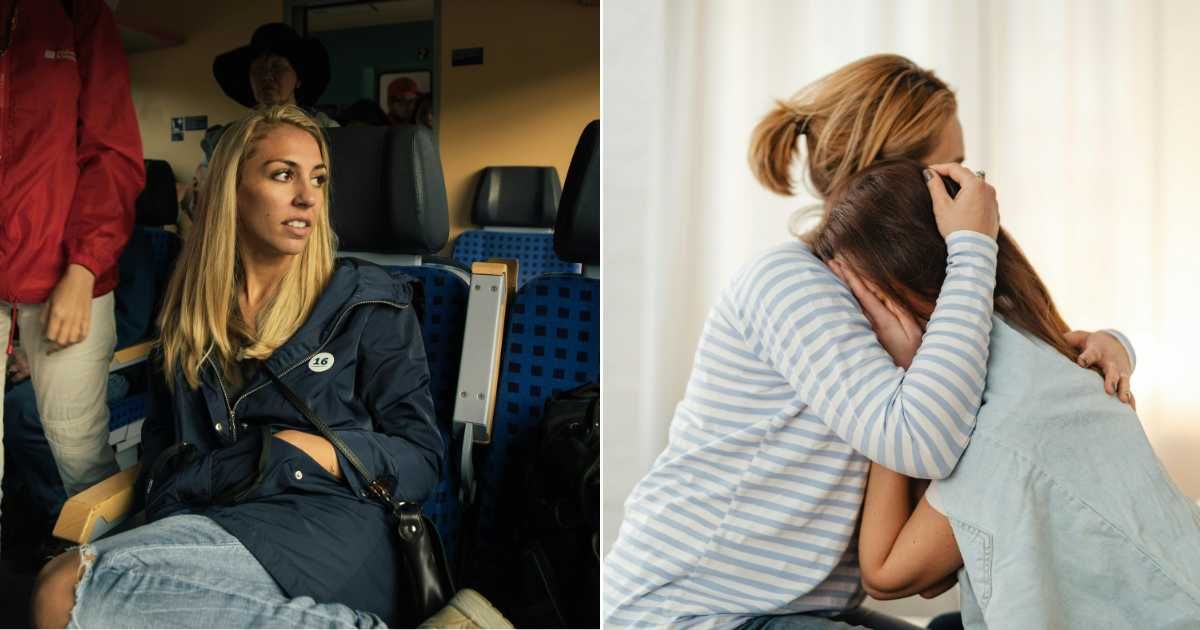 (L) A tensed woman sitting in a plane (Representative Cover Source: Pexels | Logan Stone)  (R) Mother hugging and consoling her daughter  (Representative Cover Source: Unsplash | www.kaboompics.com)