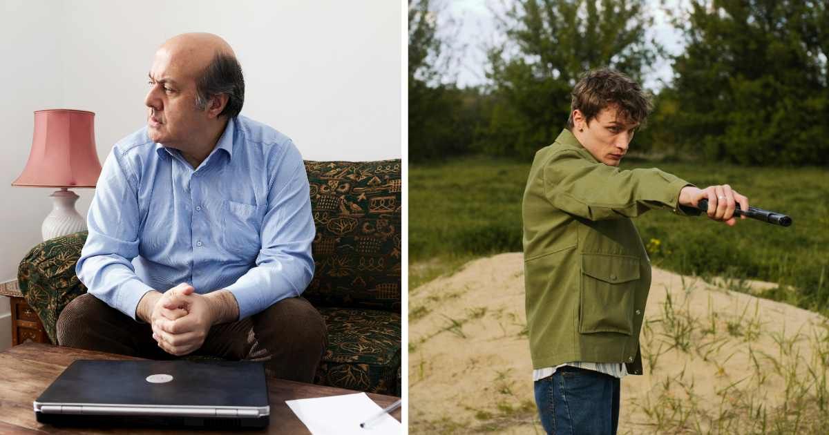(L) School principal sitting in room. (R) Young man with gun. (Representative Cover Image Source: Pexels | (L) Vodafone x Rankin everyone.connected, (R) KoolShooters)