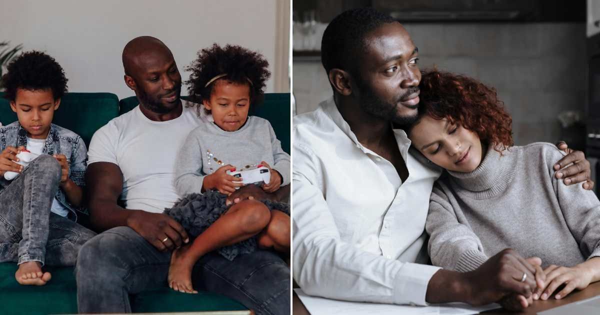 (L) Dad sitting with kids. (R) A couple. (Representative Cover Image Source: Pexels | (L) KoolShooters, (R) Ron Lach)