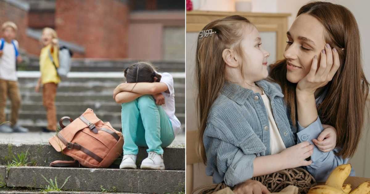 (L) Girl getting bullied (R) A woman talking to her daughter (Representative Cover Source:  (L) Getty | SeventyFour; (R) Pexels | Pavel Danilyuk)