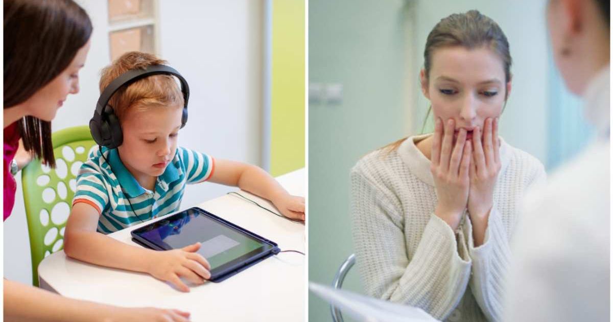 (L ) A kid taking a hearing test ; (R) Worried woman speaking with doctor. (Representative Cover Image Source: Getty Images | (L) zoranm ; (R) Mikael Vaisanen)