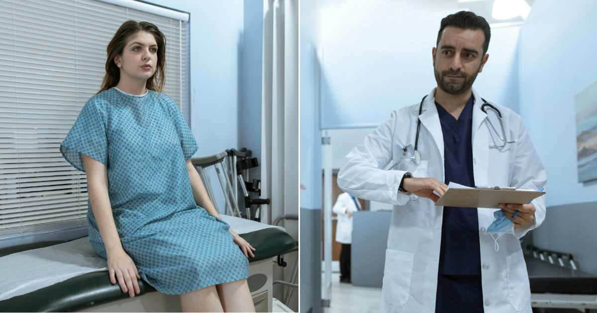 (L) A female patient in the hospital (R) A doctor casually looking at a patient with judgment. (Representative Cover Source: Pexels | RDNE Stock project)
