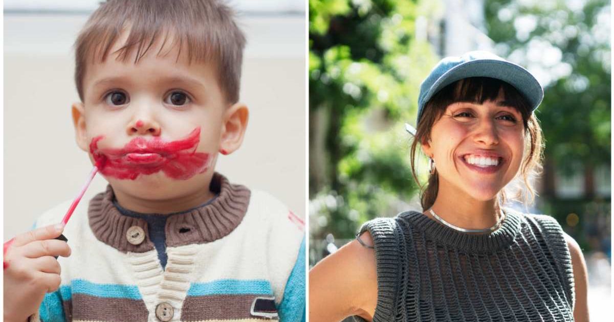 (L ) A little boy playing with lipstick ; (R) A woman smiling proudly. (Representative Cover Image Source: Getty Images | (L)  vesi_127 ; (R) Tim Robberts)