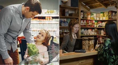 Father and daughter began putting groceries back after their gift card fell short — then a stranger’s simple question left him stunned