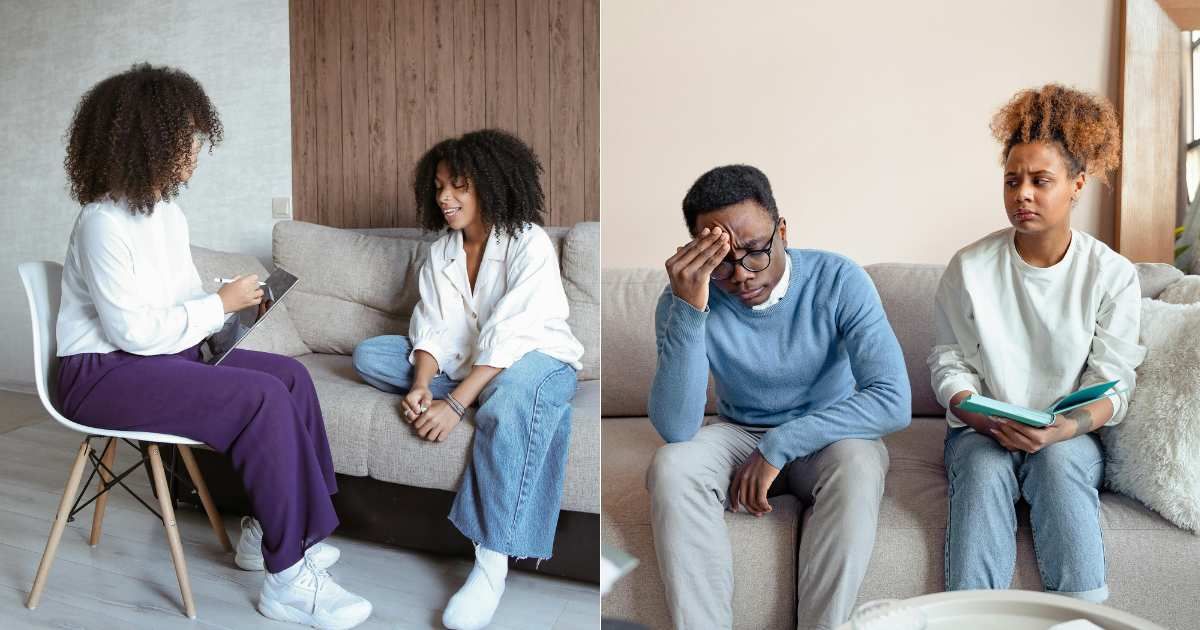 (L) Teenage girl talking to therapist. (R) Parents are frustrated and disappointed. (Representative Cover Image Source: Pexels| L - Polina Tankilevitch, R - Shkraba Anthony)