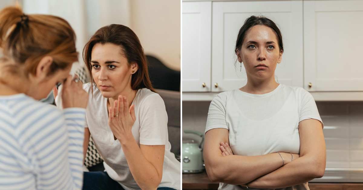 Two women arguing (L). A woman looking disappointed (R) (Representative Cover Image Source: Pexels | Photo by www.kaboompics.com and  SHVETS production)