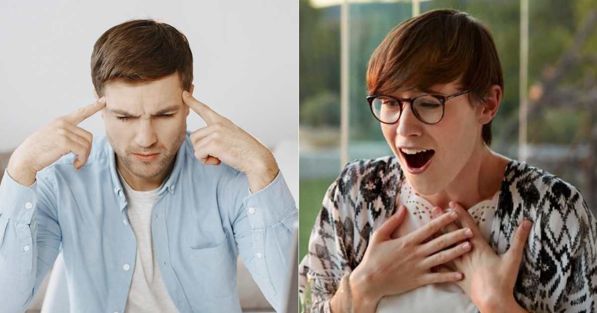 (L) Man pondering something deeply. (R) Woman surpised and delighted. (Representative Cover Image Source: L - Pexels| Gustavo Fring, R - Getty Images | Klaus Vedfelt)