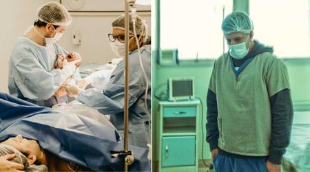 Birth photographer captured husband’s reaction during wife’s C-section — viewers say he shouldn’t be in the delivery room again