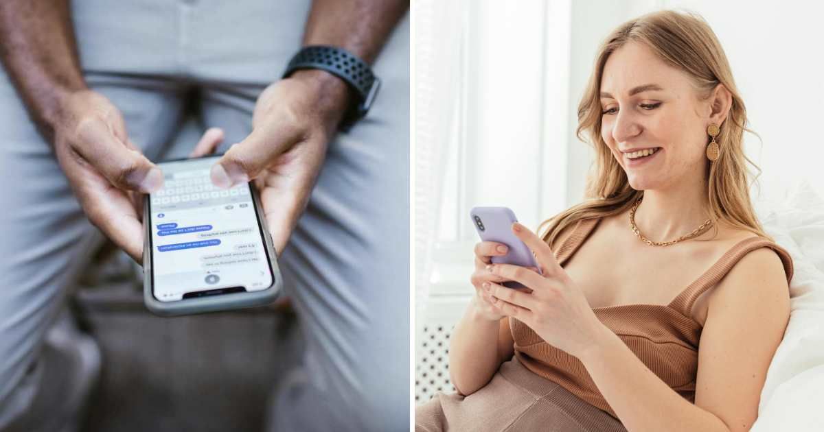 (L) Man texting on phone. (R) Woman smiling looking at phone. (Representative Cover Image Source: Pexels | (L) RDNE Stock project, (R) Antoni Shkraba Studio)