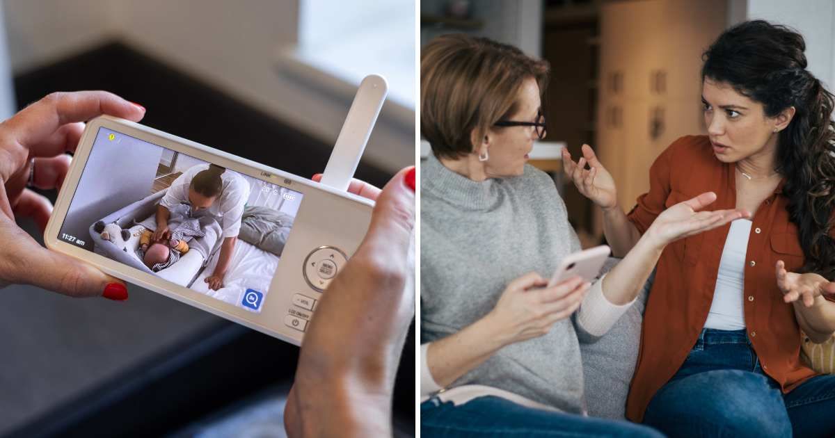 (L) Baby monitor. (R) Two women are arguing. (Representative Cover Image Source: Getty Images | (L) SolStock, (R) milorad kravic)