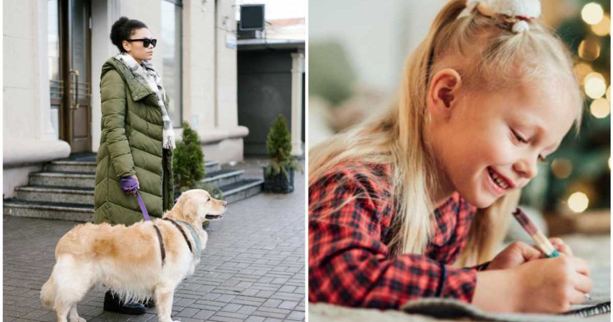(L) A woman looking at someone while walking her dog ; (R) A little girl writing a letter (Representative Cover Image Source: L - Pexels| Mikhail Nilov, R - Getty Images| Nata Serenko)