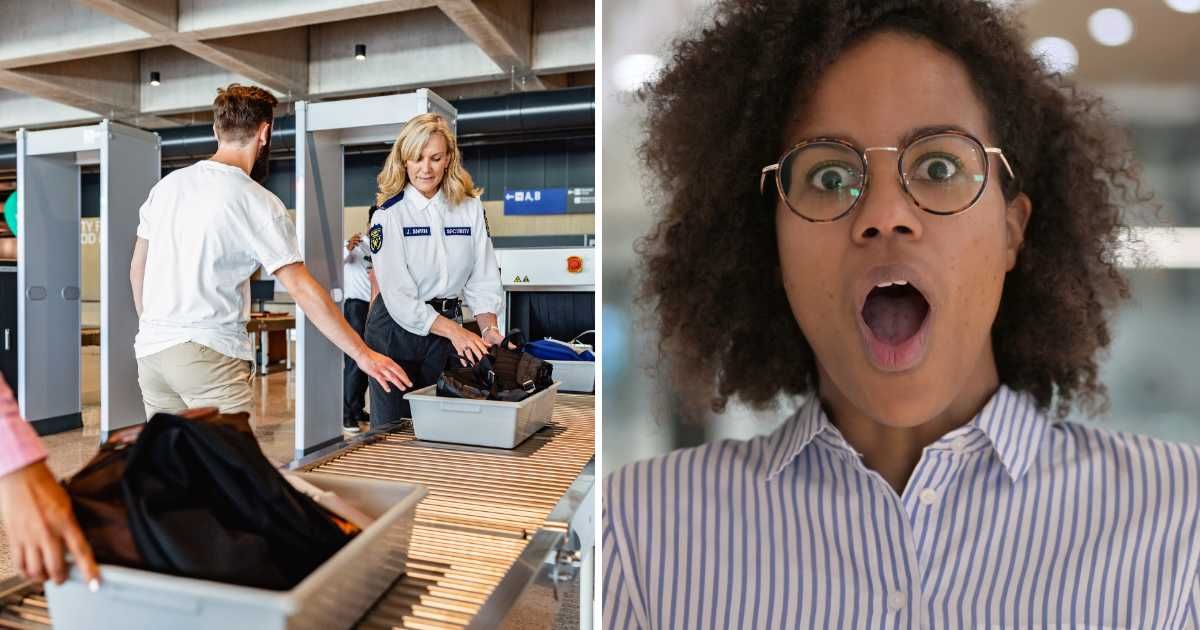 (L) Airport security check. (R) Stunned woman.  (Representative Image Source: Getty Images| (L) Azma Jaka, (R) Rolling Camera)