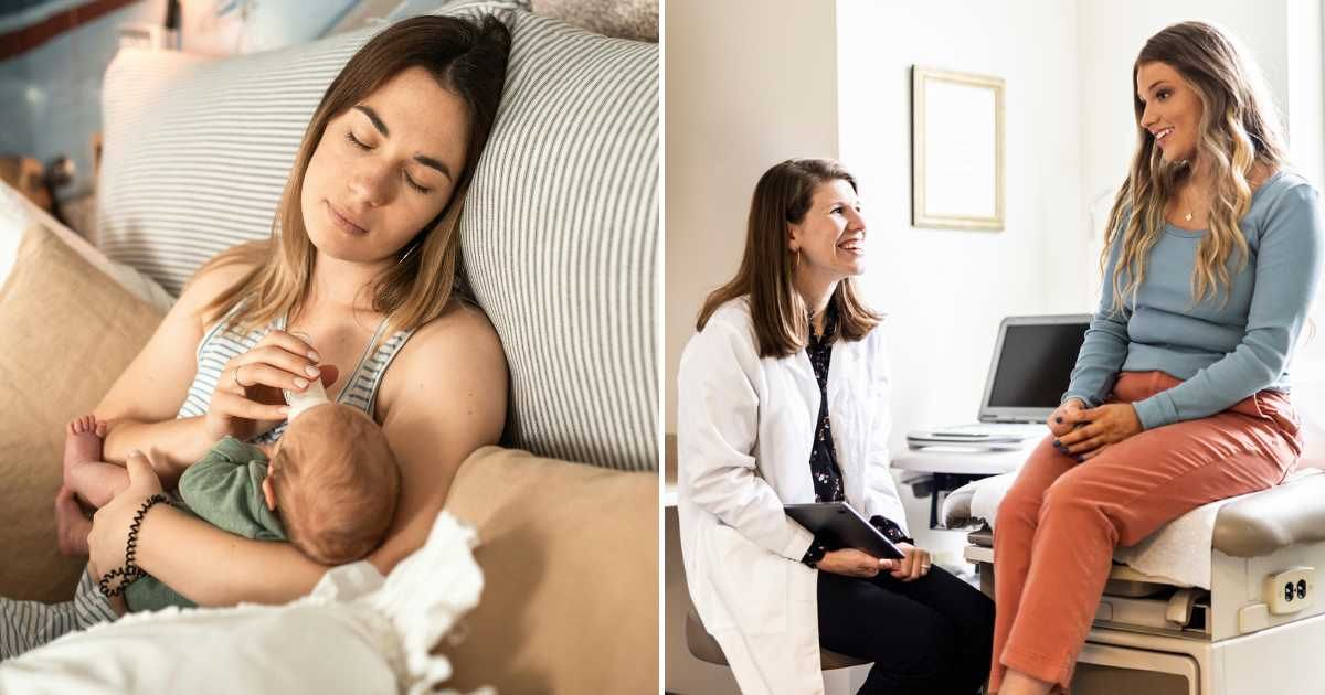 (L) A mother taking care of her newborn. (R) A woman speaking to a doctor at a hospital setting. (Representative Cover Image Source: L - Pexels | RDNE Stock project, R - Getty Images| MoMo Productions)