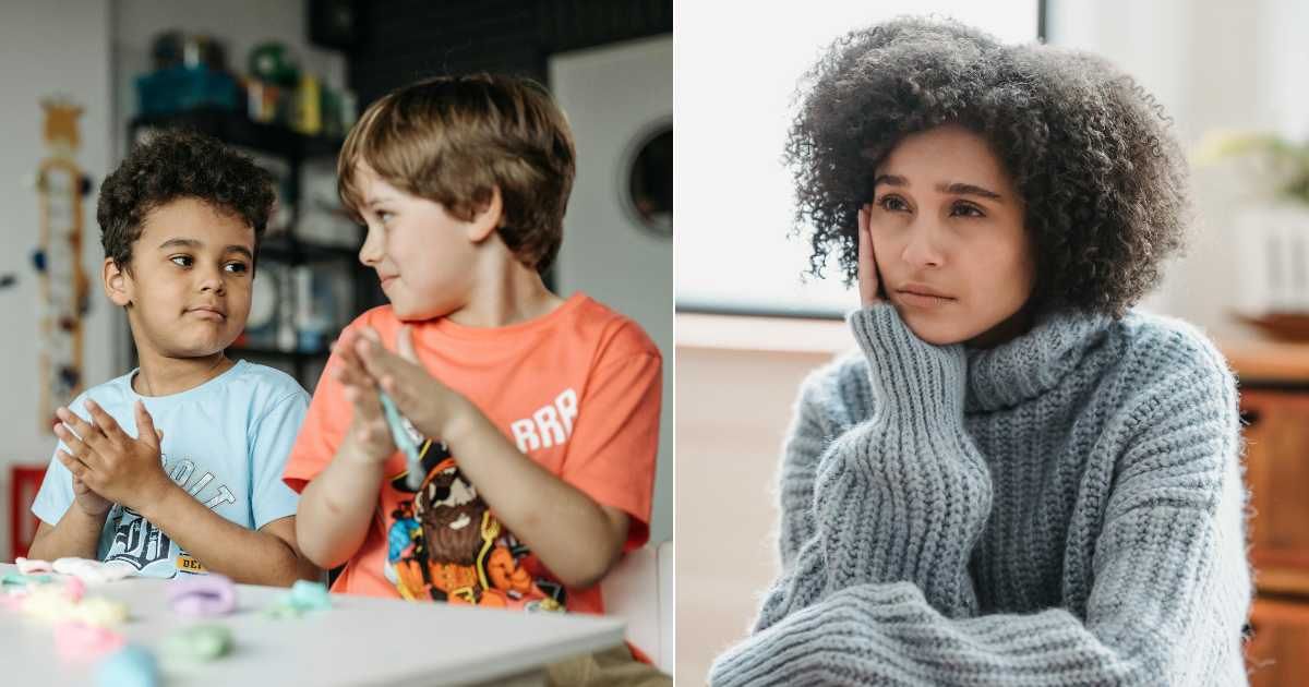 (L) Boy looks sadly at his friend during a playdate. (R) A woman looks visibly upset. (Representative Cover Image Source: Pexels| L - Pavel Danilyuk, R - Liza Summer) 