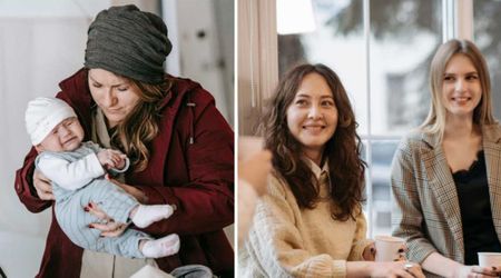 Mom carrying a fussy newborn was called in at an OBGYN clinic— the waiting room's response deserves applause