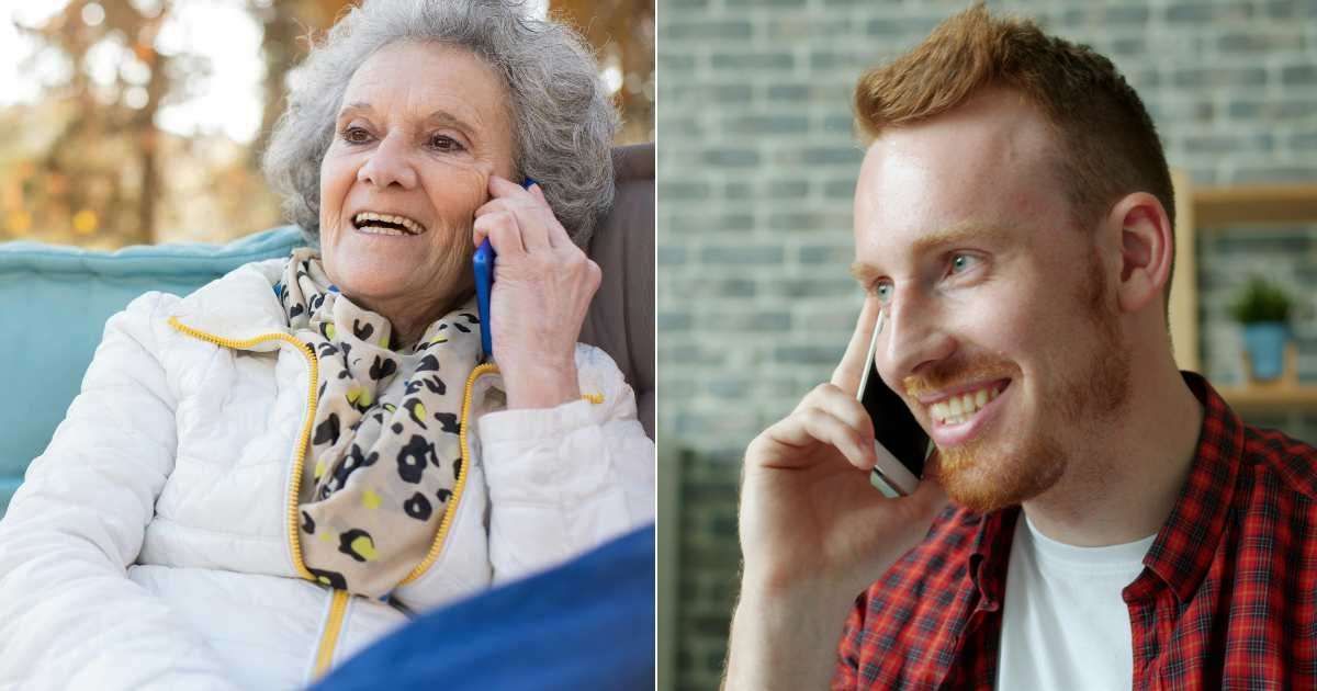 A senior woman on a call (L). Man on call (R) (Representative Cover Image Source: Pexels | Photo by Kampus Production and  Vitaly Gariev)