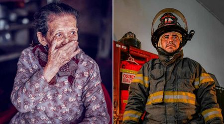 Firefighter risked going back inside after a homeowner begged for her ‘blue box’ — when he looked inside, he realized it was irreplaceable