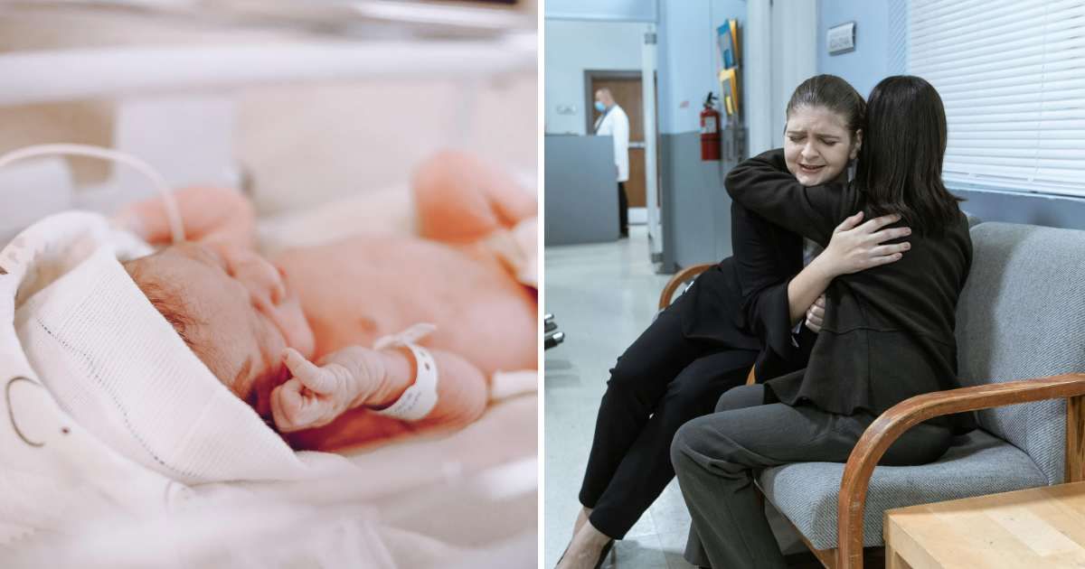 (L) Newborn in NICU. (R) Emotional woman hugging friend at hospital. (Representative Cover Image Source: Pexels | (L) Vidal Balielo Jr. , (R) RDNE Stock project)