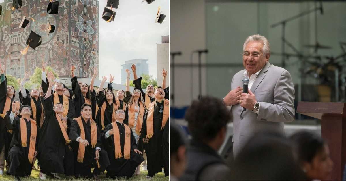 (L) Students celebrating their graduation day. (R) A man giving a speech from the podium.(Representative Cover Source: Pexels | (L) Ulises Peña; (R) Israel Torres)