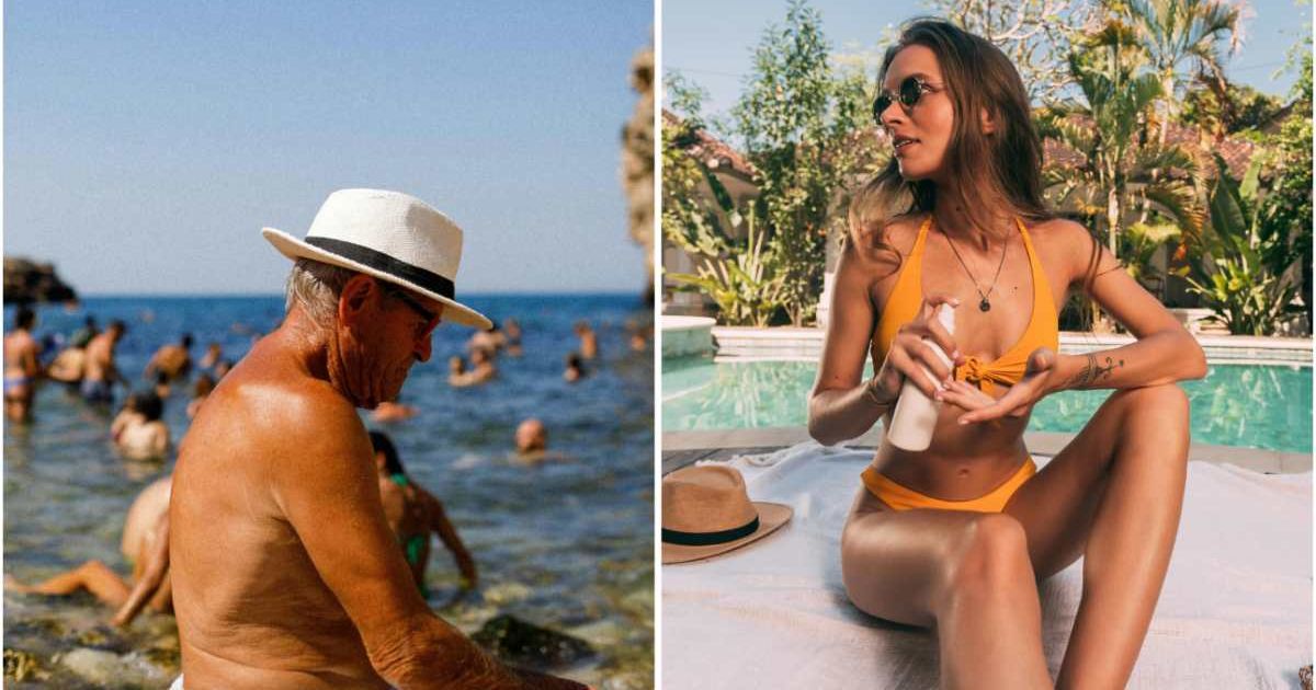 (L ) An old man near the pool ; (R) A woman applying sunscreen by the pool  (Representative Cover Image Source: Pexels | (L) Diana Szczepanik ; (R) Mikhail Nilov )