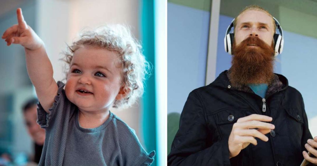 (L ) A toddler pointing at something ; (R) A bearded man (Representative Cover Image Source: Pexels | Photo by (L) Thomas Ronveaux ; (R) Vitaly Gariev )