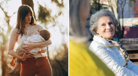 Mom braced for criticism when an older woman approached her breastfeeding in a garden — but the stranger’s words left her speechless