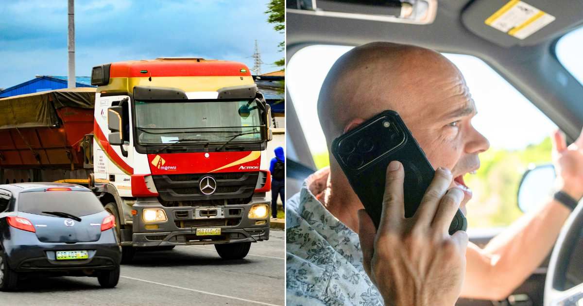 (L) Truck blocking the road, causing inconvenience to drivers. (R) A frustrated man yelling on the phone. (Representative Cover Image Source: Unsplash| L - Proudly Swazi, R - Michael Kahn)