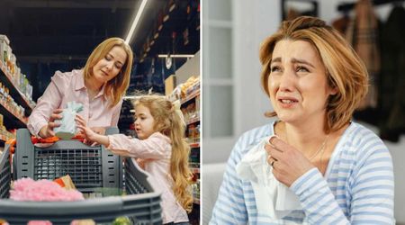 Woman noticed an exhausted mom struggling to manage her kids during a grocery run—then handed her something that made her sob