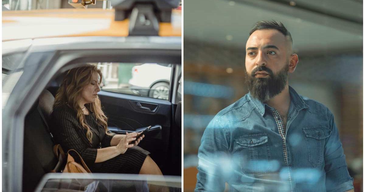 (L) A woman checking her phone in the cab ; (R) A man looking over the other side (Representative Cover Image Source: Pexels | Photo by (L) Mizuno K  ; (R)  FIRAS AMMAR)