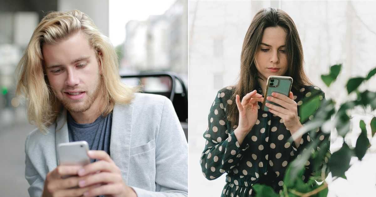 (L) Man smirking as he texts on his phone. (R) Woman shocked and disappointed as she looks at her phone. (Representative Cover Image Source: Pexels| L - Andrea Piacquadio, R - Anna SHVETS)