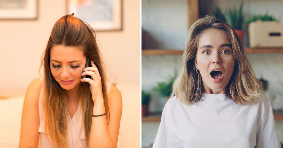 (L) A young woman is crying on the phone. (R) Shocked woman. (Representative Image Source: Getty Images, Pexels | (L) Ben Pipe Photography, (R) Vitaly Gariev)